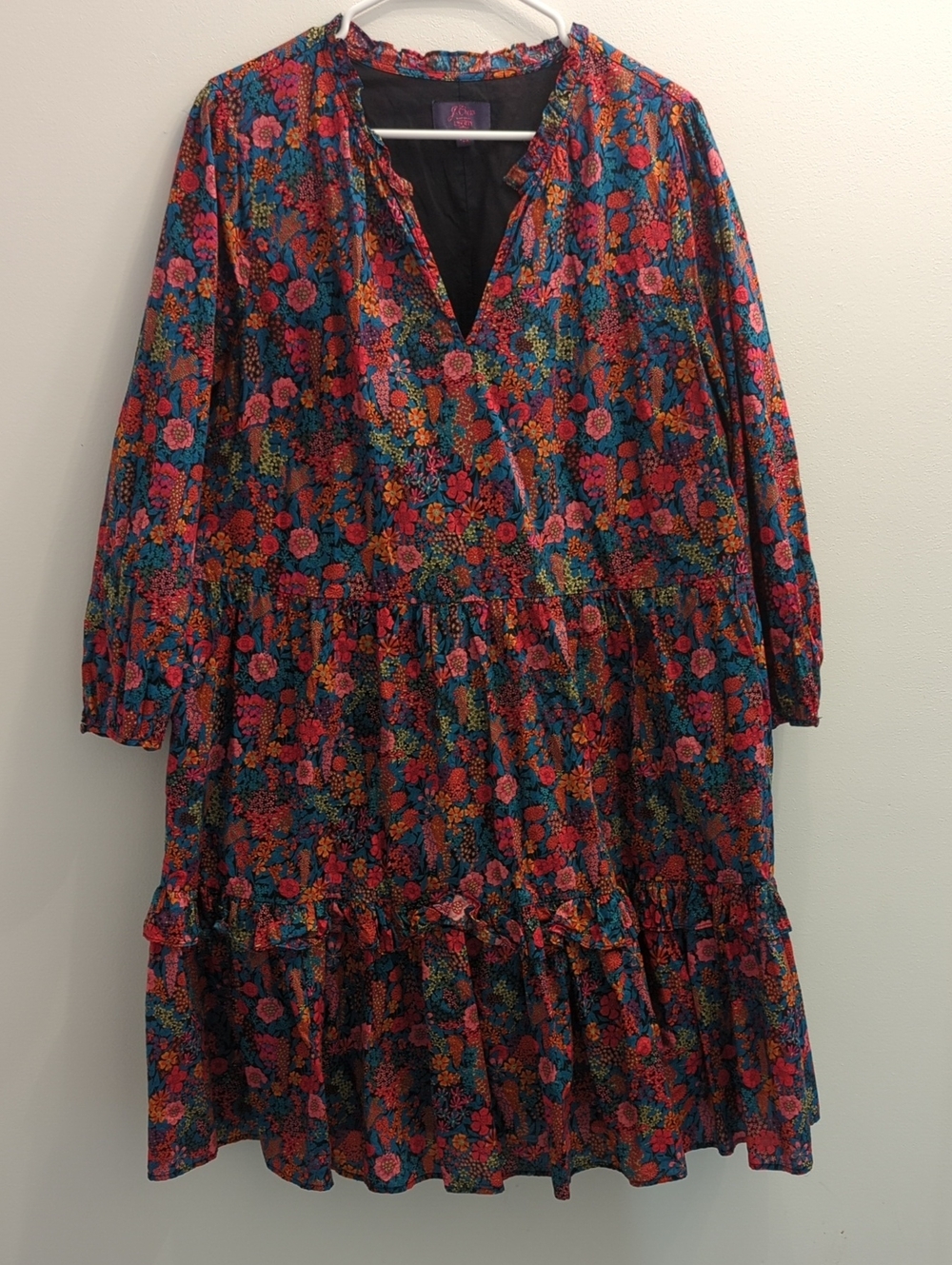 J. Crew × Liberty Multicolor Floral Tiered Dress (Women's XXL)